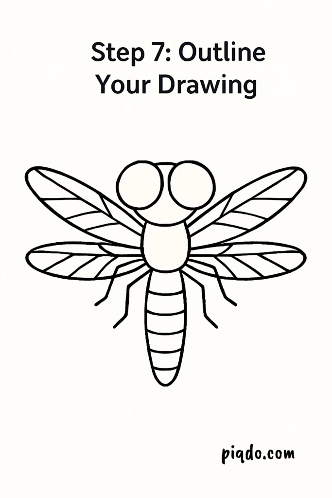 step 7 outline your drawing