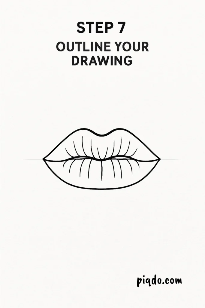step 7 outline your drawing