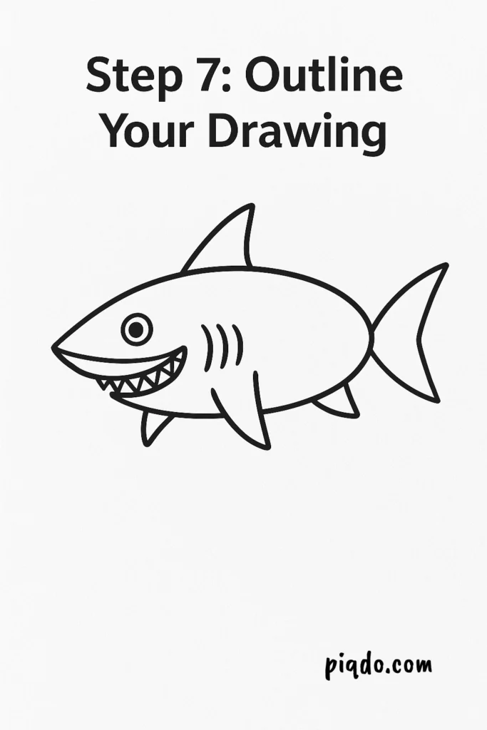 step 7 outline your drawing