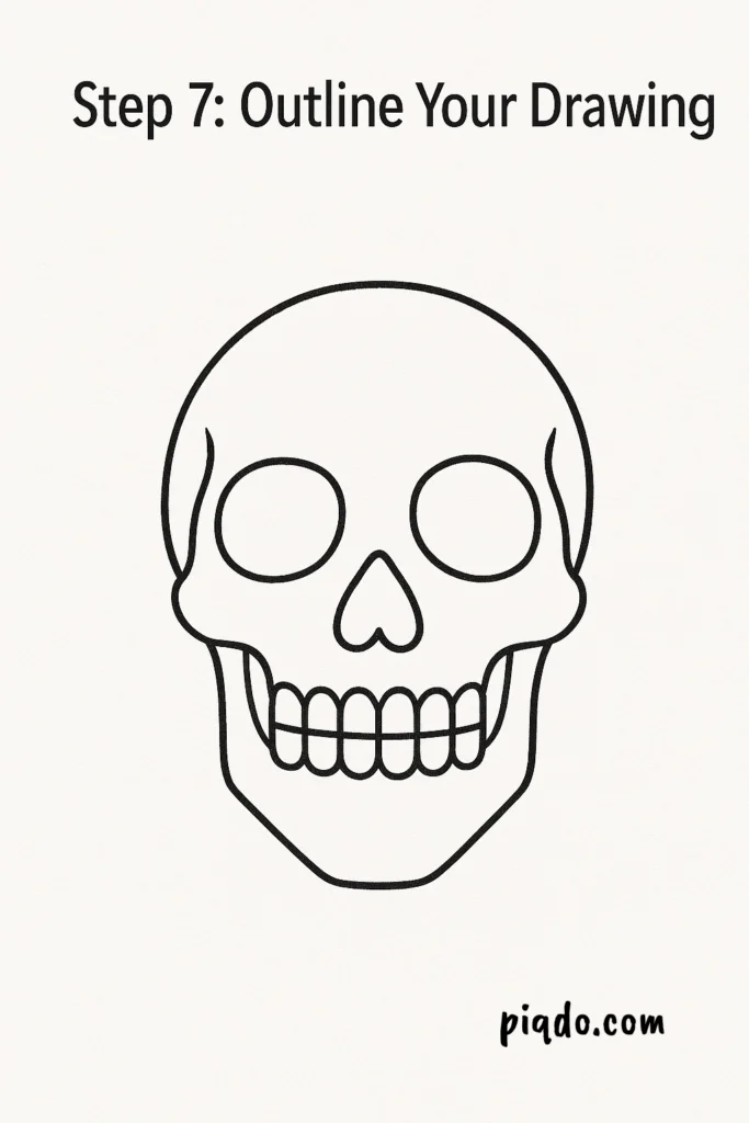 step 7 outline your drawing