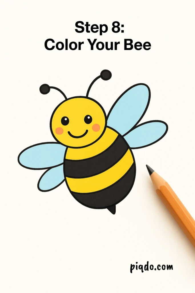 step 8 color your bee