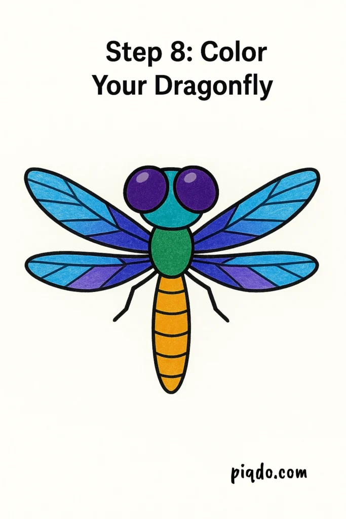 step 8 color your dragonfly