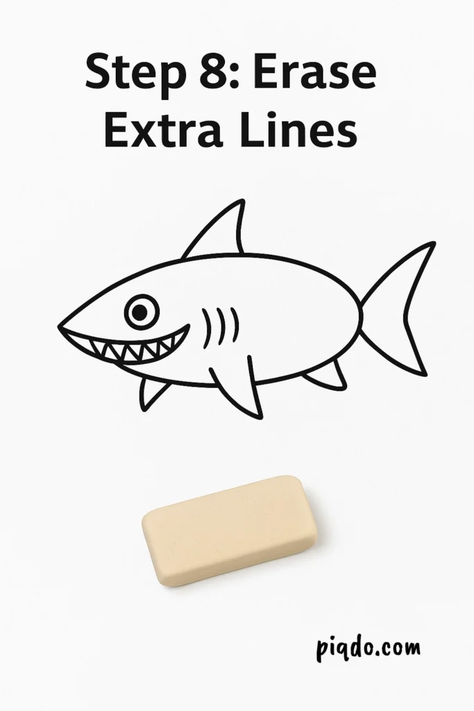 step 8 erase extra lines