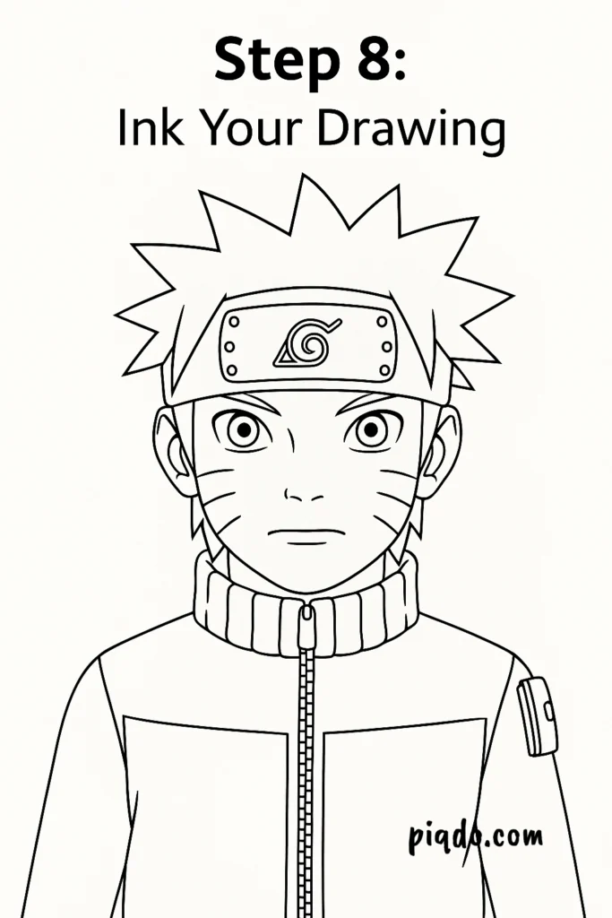 step 8 ink your naruto drawing