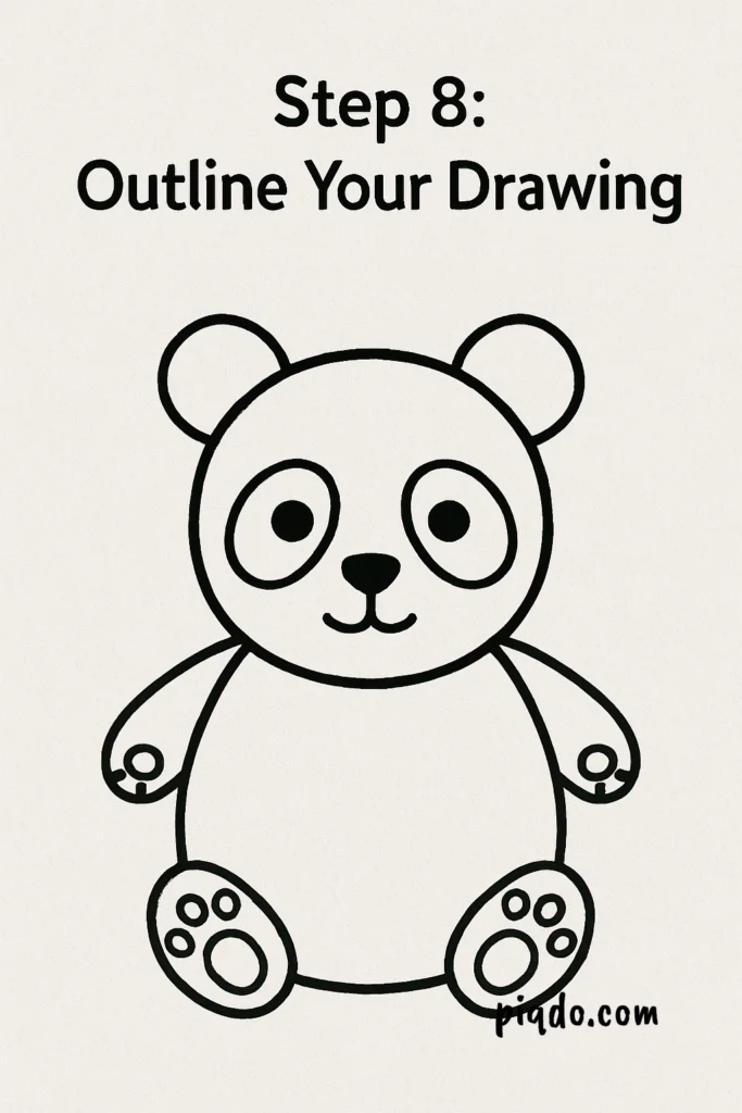 step 8 outline your drawing