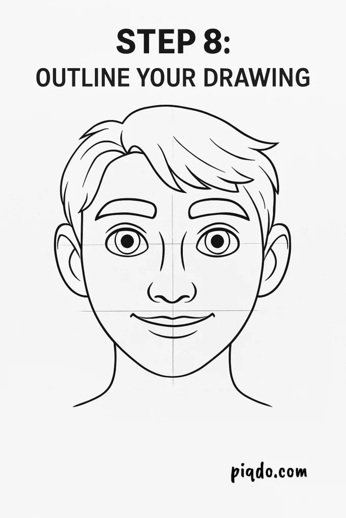 step 8 outline your drawing