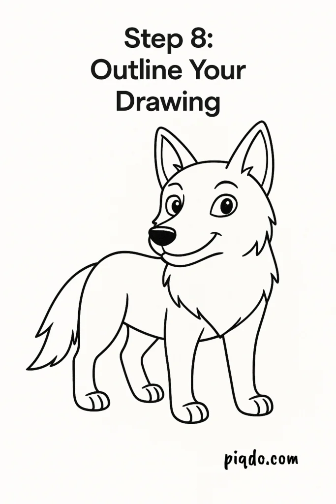 step 8 outline your drawing