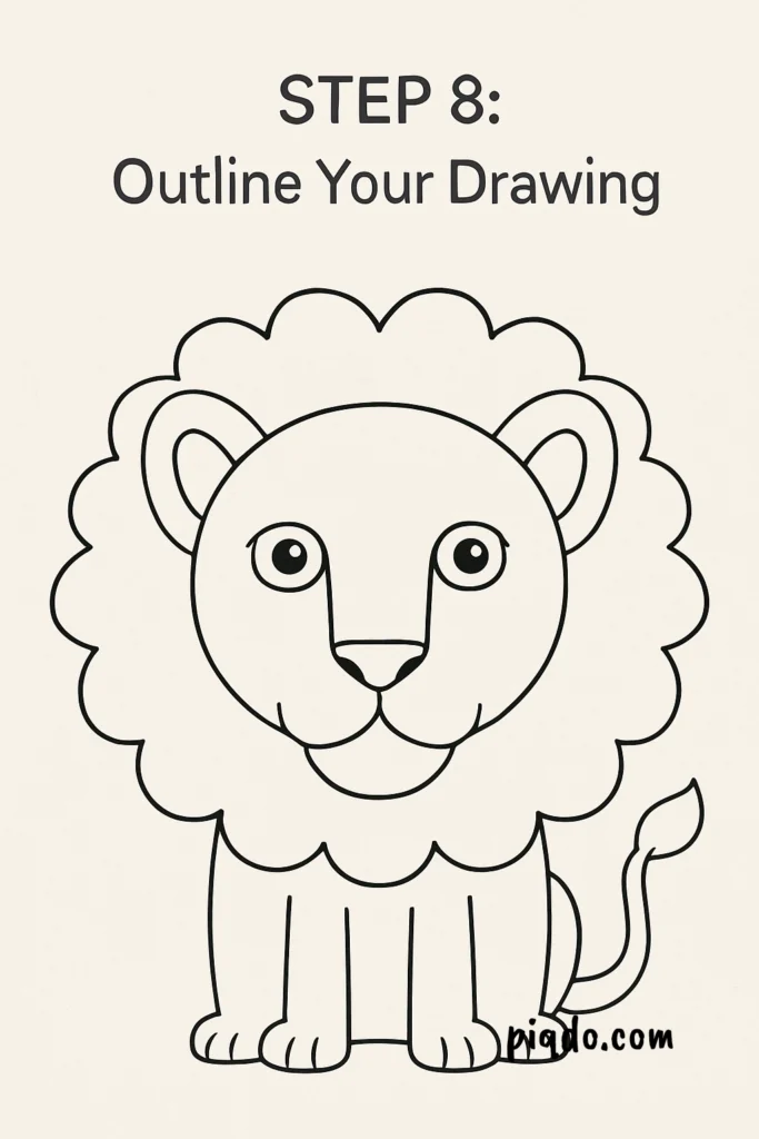 step 8 outline your drawing