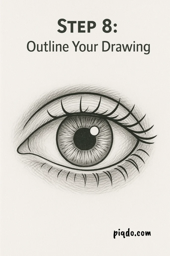 step 8 outline your drawing