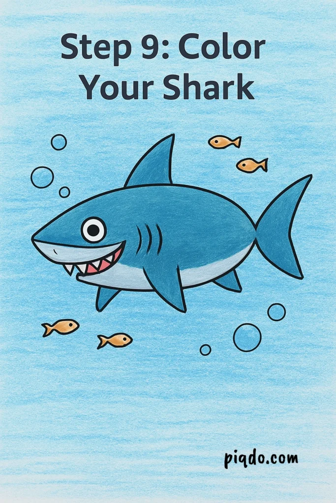 step 9 color your shark