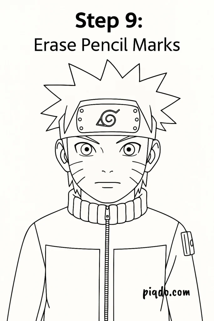 step 9 erase pencil marks naruto