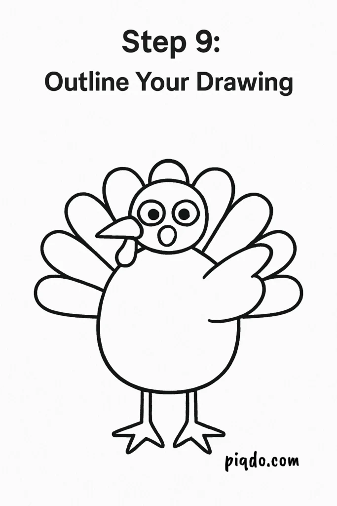 step 9 outline your drawing